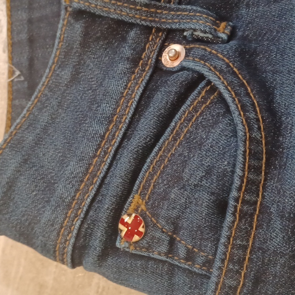 Hudson Cuffed Blue Denim Jean Shorts - Picture 3 of 8